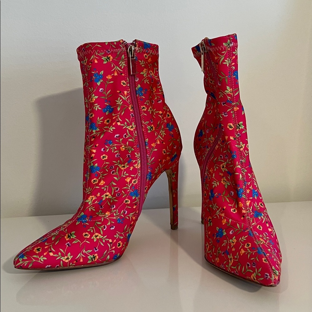 RAYE Floral Ankle Boots